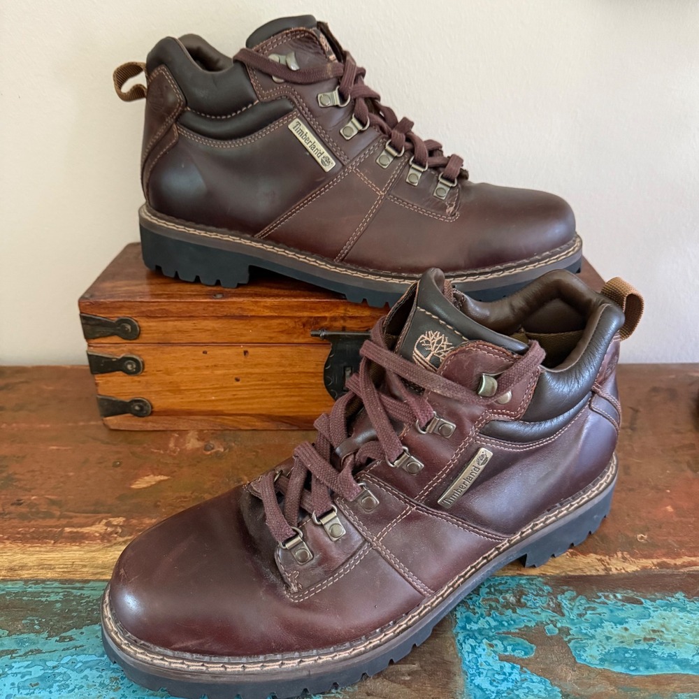 Timberland Euro Hiker Boot Mens 13 Dark Brown Leather Rugged 83033 Work Street